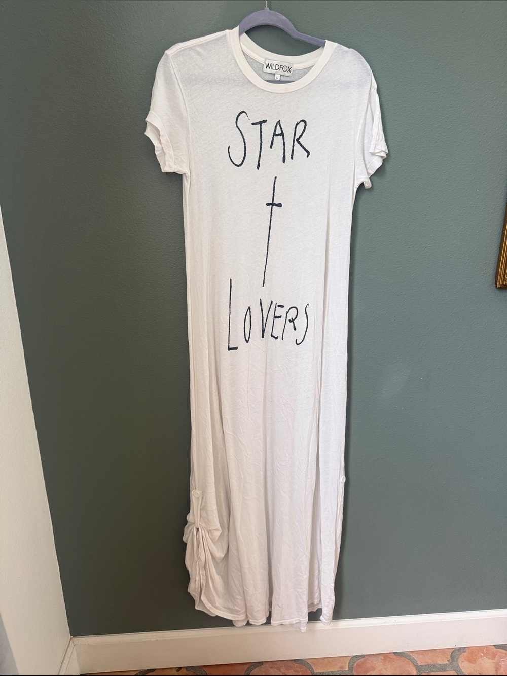 Wild Fox Star Crossed Lovers TShirt Maxi Dress Sz L